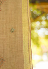 Wool Embroidered Shawl D - 22 - Brown