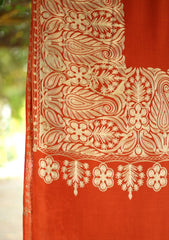 Pashmina Ari Work Shawl D - 227 - Rust