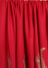 Pashmina Kashmiri Jaaldar Shawl D#142 - Red