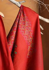 Pashmina Kashmiri Needle Work Shawl D#09 - Rust