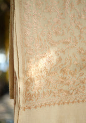 Pashmina Ari Work Jaaldar Shawl D - 04 - Skin
