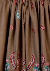 Pashmina Ari Work Shawl D#05 - Brown