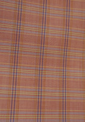 Dechamps Suiting Selvage Check Wool Fabric - Peach