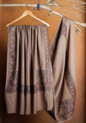 Pashmina Embroidered Border Shawl D#200 - Skin
