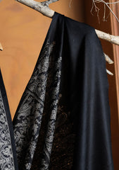 Pashmina Embroidered Jaaldar Shawl D#35 - Black