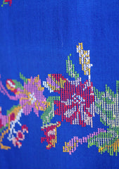 Pashmina Wool Needle Work Shawl D - 23 - R Blue
