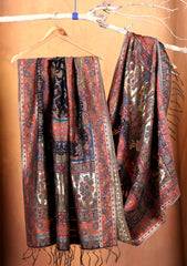 Silk Zari Jamawar Shawl D#41 - Multi