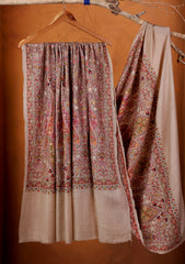 Pashmina Embroidered Jaaldar Shawl D#01 - Skin 1