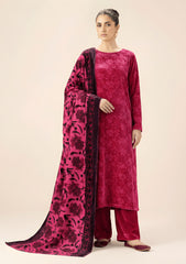 Winter - Riwaj - Velvet Suit - Printed Edit - D#09 - D Pink