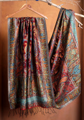 Silk Zari Jamawar Shawl D#38 - Multi