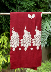 Pashmina Kashmiri Work Shawl D - 09 - D Maroon