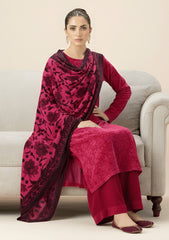 Winter - Riwaj - Velvet Suit - Printed Edit - D#09 - D Pink