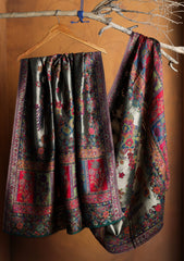 Pashmina Zari Jamawar Shawl D#46 - D Green