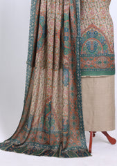 Winter - Riwaj - Printed Pashmina - 3 Pcs Suit - D#04 - L Brown