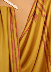 Pashmina Kashmiri Border Shawl D#185 - Mustard