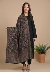 Winter - Riwaj - Pashmina Kani Jamawar 3 Pcs Suit - D#03 - Black