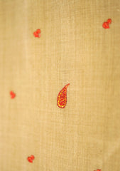 Embroidered Wool Shawl D - 80 - Brown