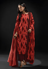 Winter - Riwaj - Printed Velvet Suit - Palachi Dupatta - D#03 - Orange