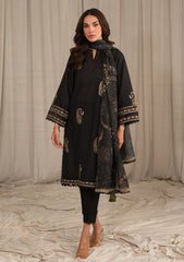 Lawn Collection - Sahar - Mirage - Embroidered - SML24#02 - Black
