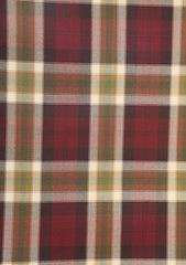 Dechamps Suiting Selvage Check Wool Fabric - G Maroon