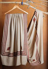 Pashmina Embroidered Border Shawl D#194 - Skin