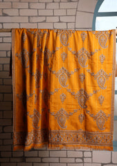 Karandi Embroidered Shawl D#10 - Mustard