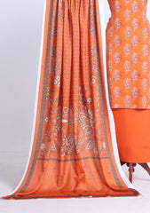 Winter - Rubaaiyat - D Prints - Marina 26 - Wool Shawl - RPM#07 - Orange