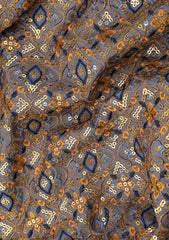 Elite Men Embroidered Sequence Raw Silk Fabric - B Grey