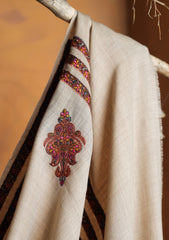 Pashmina Embroidered Border Shawl D#194 - Skin