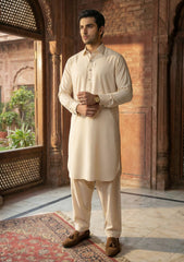 Elite Men CR/L Boski Brown Selvage Wash & Wear - Cream