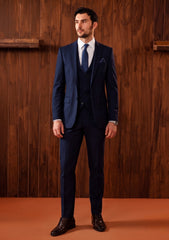 Dormeuil Distinxion Finest Super 170's Wool Fabric - Navy