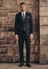 Dormeuil Echo Super 130's Wool Fabric - Black