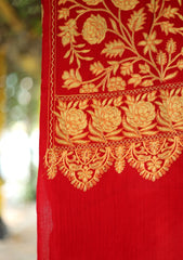 Pashmina Ari Work Shawl D - 205 - Maroon