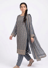 Formals - Riwaj - Fancy Bamber Chiffon - 2 Pcs Suit - CBD#06 - Deep Grey