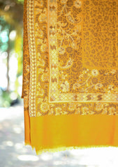 Pashmina Kaani Jamawar Shawl D - 37 - Mustard