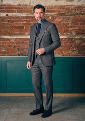 Drago Luxury Micron Super 160's Wool & Silk Fabric - Charcoal