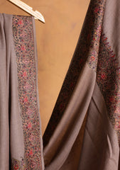 Pashmina Embroidered Border Shawl D#11 - Brown