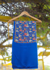 Pashmina Emboridered Shawl D - 163D - ROYAL BLUE