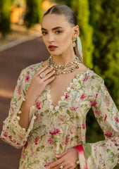 Lawn - Elaf Premium - Print Chikankari 25 - ELK-02B SWEET GREENS