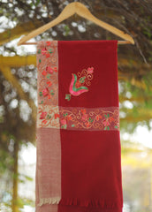 Pashmina Ari Work Shawl D - 141 - MAROON