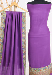 Winter - Riwaj - Pashmina Jamawar Suit - Patch Work - D#05 - Purple