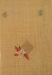Wool Embroidered Shawl D - 22 - Brown