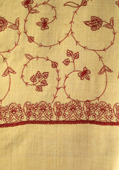 Embroidered Wool Shawl D - 72 - Golden
