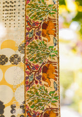 Digital Printed Lawn Shawl Qalamkar Patch D- 03 - Cream