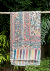 Pashmina Kani Jamawer Shawl D - 152 - Fawn