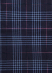 Holland & Sherry Selvage Check Wool Fabric - Blue