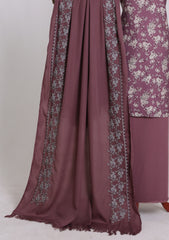 Winter - Riwaj - Printed Cotray Suit - Wool Shawl - D#06 - DT Pink