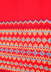 Pashmina Wool Needle Work Shawl D - 22 - Red