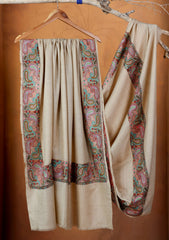 Pashmina Embroidered Border Shawl D#03 - Skin
