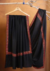 Pashmina Kashmiri Border Shawl D#150 - Black
